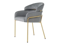 Silla de comedor de terciopelo - 79 x 45 x 53 cm - para salón y dormitorio - Cuatro patas de metal - Gris
