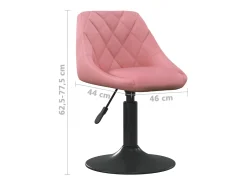 Silla de comedor de terciopelo rosa