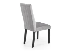 Silla de comedor de terciopelo gris con patas de madera maciza de haya pintada de negro HAYA