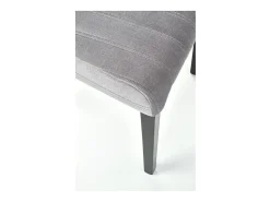 Silla de comedor de terciopelo gris con patas de madera maciza de haya pintada de negro HAYA