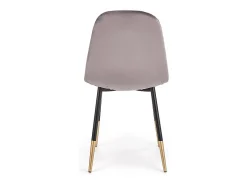 Silla de comedor de terciopelo gris con patas de acero negro y dorado SIEMPRE