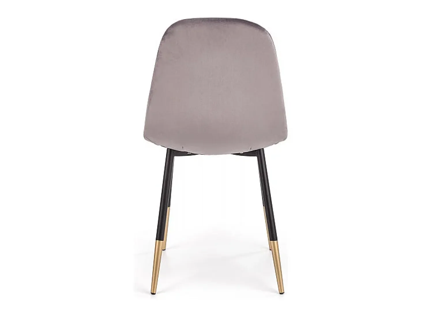 Silla de comedor de terciopelo gris con patas de acero negro y dorado SIEMPRE