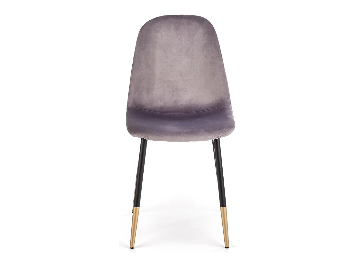 Silla de comedor de terciopelo gris con patas de acero negro y dorado SIEMPRE