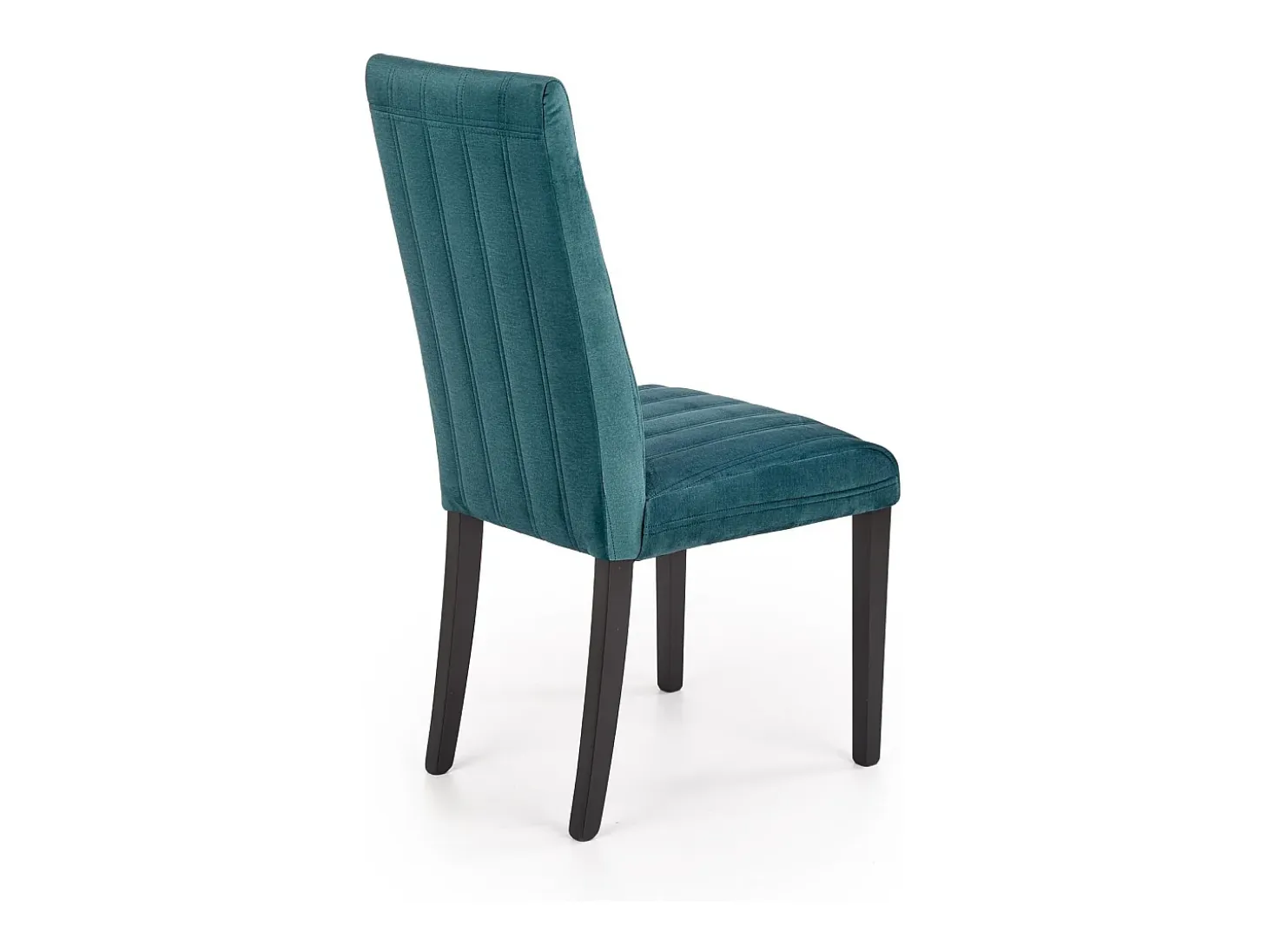 Silla de comedor de terciopelo verde oscuro con patas de madera maciza de haya pintada de negro HAYA