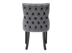 Silla de comedor de terciopelo gris con cómodas patas de madera maciza y diseño acolchado, juego de 2
