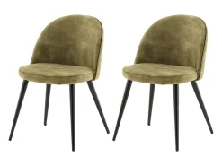 Silla de comedor de terciopelo verde terciopelo, negro.