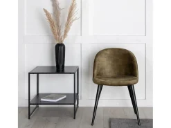 Silla de comedor de terciopelo verde terciopelo, negro.