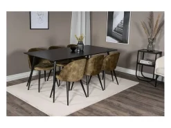 Silla de comedor de terciopelo verde terciopelo, negro.