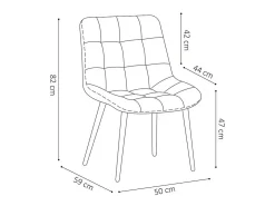 Silla de comedor de terciopelo con patas de metal azul KALI