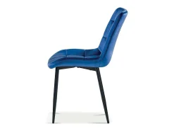 Silla de comedor de terciopelo con patas de metal azul KALI