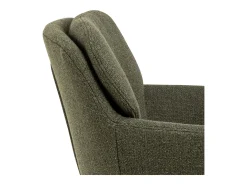 Silla de comedor Dora con reposabrazos tela verde.