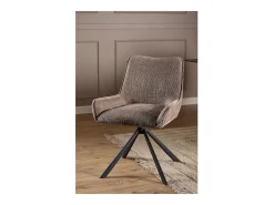 Silla de comedor Eddie chenilla marrón.