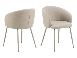 Silla de comedor Eleanor con reposabrazos tela beige.