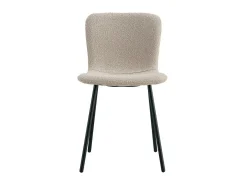 Silla de comedor en beige rizado con pies negros