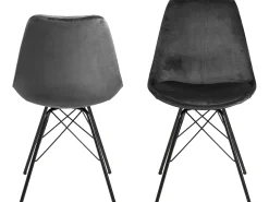 Silla de comedor Erin gris oscuro, negro.
