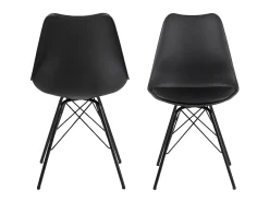 Silla de comedor Erin negra, metal negro.