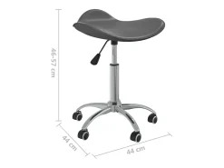 Silla de comedor giratoria de piel sintética gris