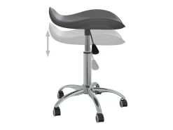 Silla de comedor giratoria de piel sintética gris