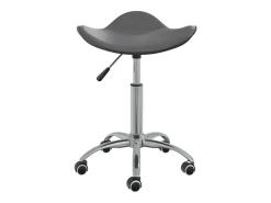 Silla de comedor giratoria de piel sintética gris