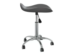 Silla de comedor giratoria de piel sintética gris