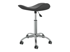 Silla de comedor giratoria de piel sintética gris