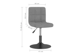 Silla de comedor giratoria de terciopelo gris claro