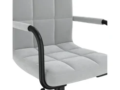 Silla de comedor giratoria de terciopelo gris claro