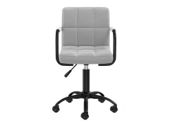 Silla de comedor giratoria de terciopelo gris claro