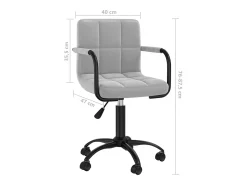 Silla de comedor giratoria de terciopelo gris claro