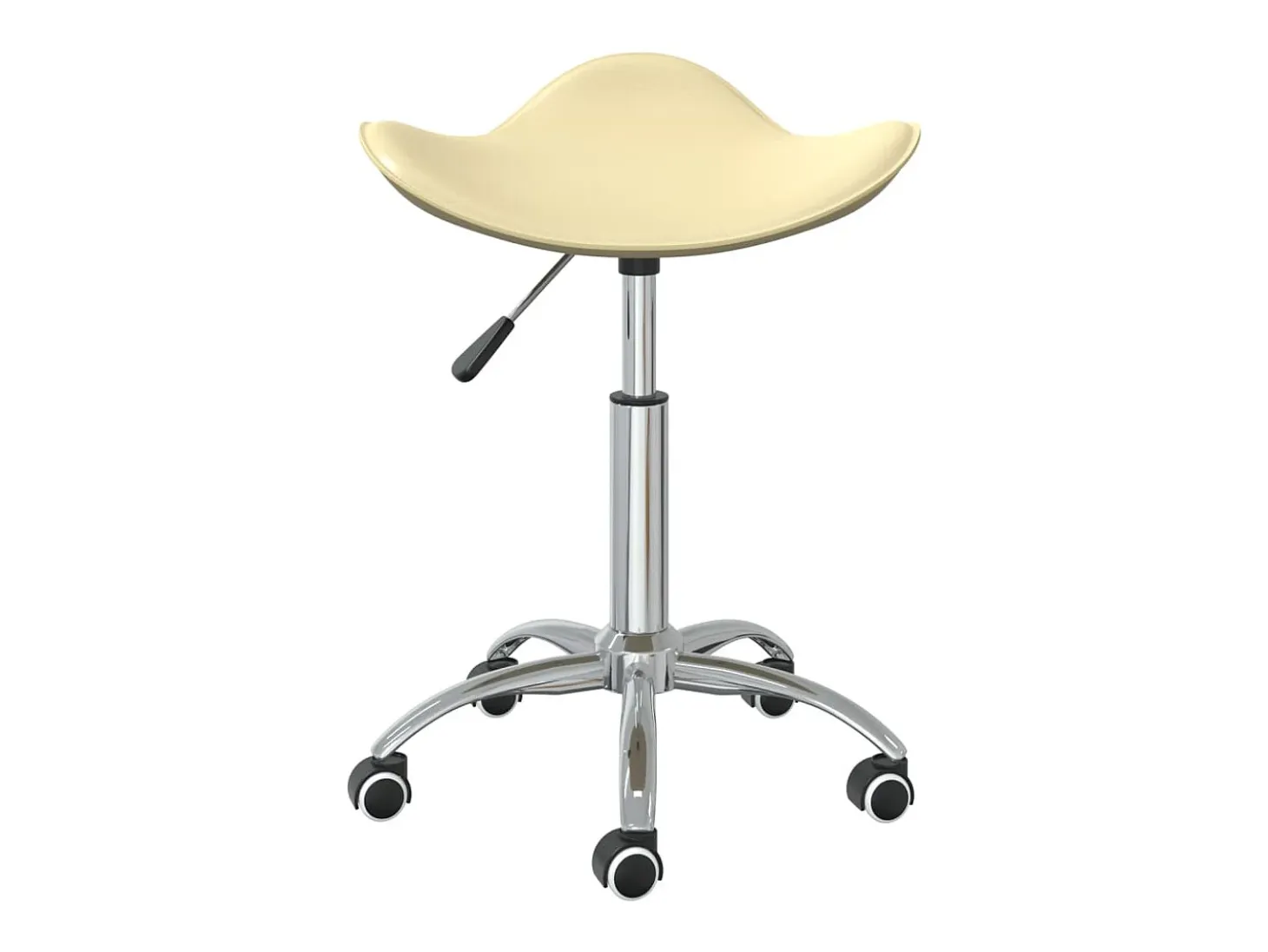 Silla de comedor giratoria de cuero sintético crema