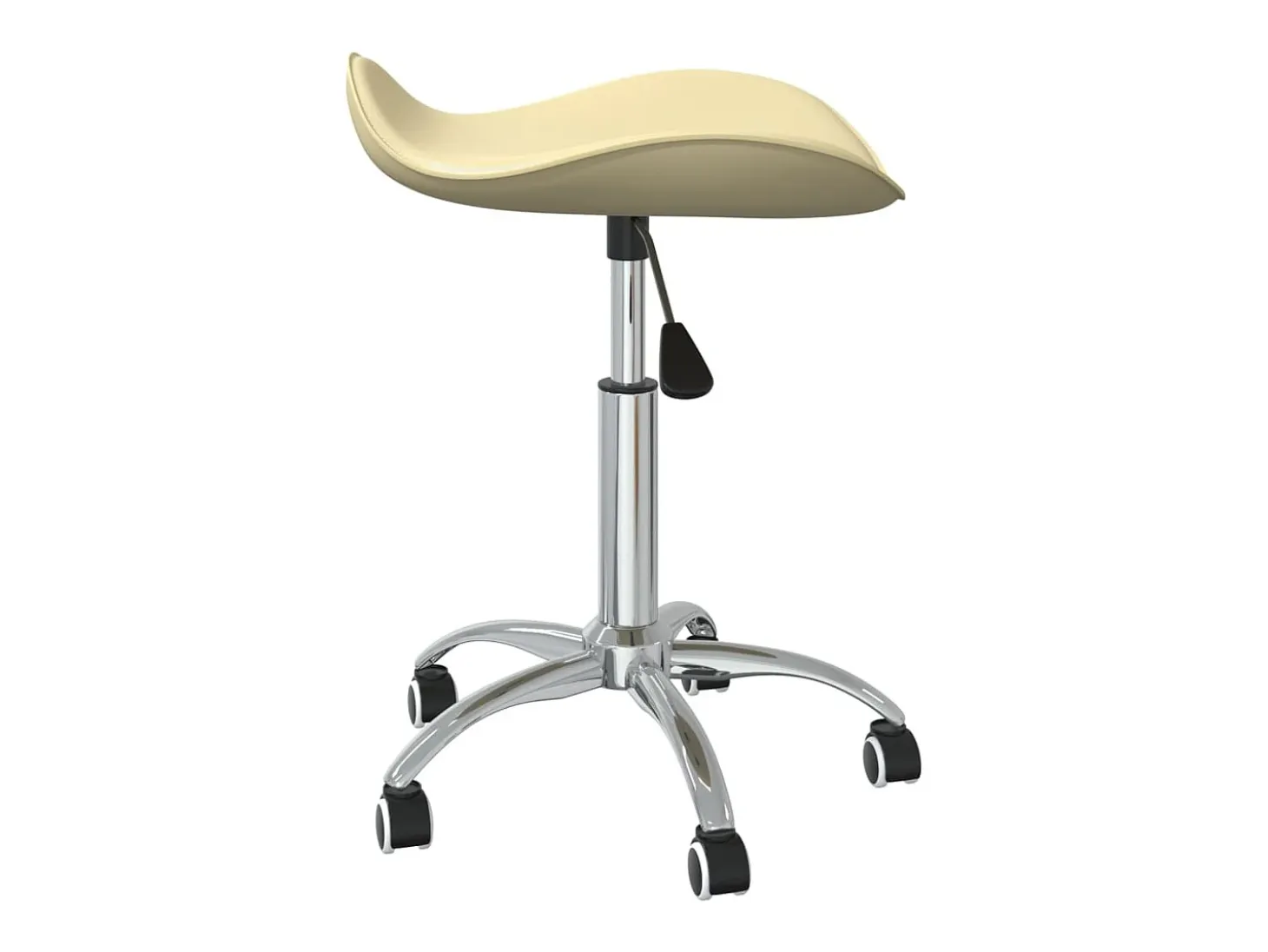 Silla de comedor giratoria de cuero sintético crema