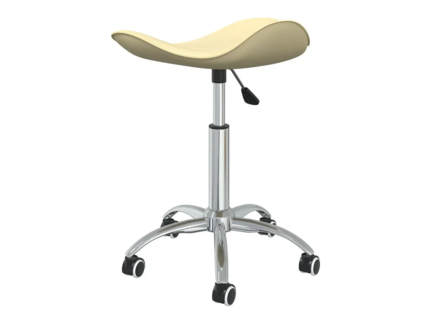 Silla de comedor giratoria de cuero sintético crema