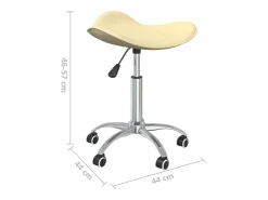 Silla de comedor giratoria de cuero sintético crema