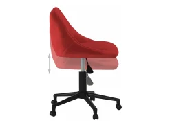 Silla de comedor giratoria de terciopelo vino tinto