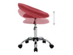 Silla de comedor giratoria de cuero sintético rojo vino tinto