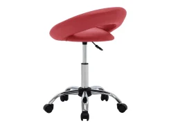 Silla de comedor giratoria de cuero sintético rojo vino tinto
