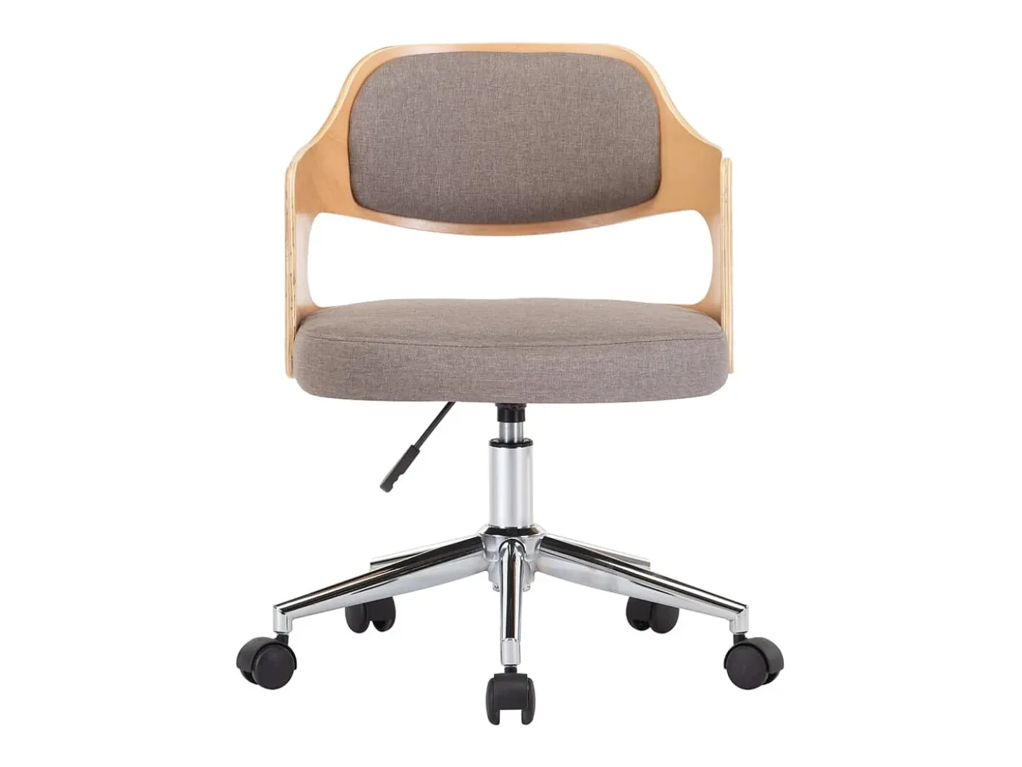 Silla de comedor giratoria de madera curvada y tela gris taupe ES309700
