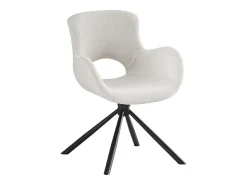 Silla de comedor giratorio de tela blanca