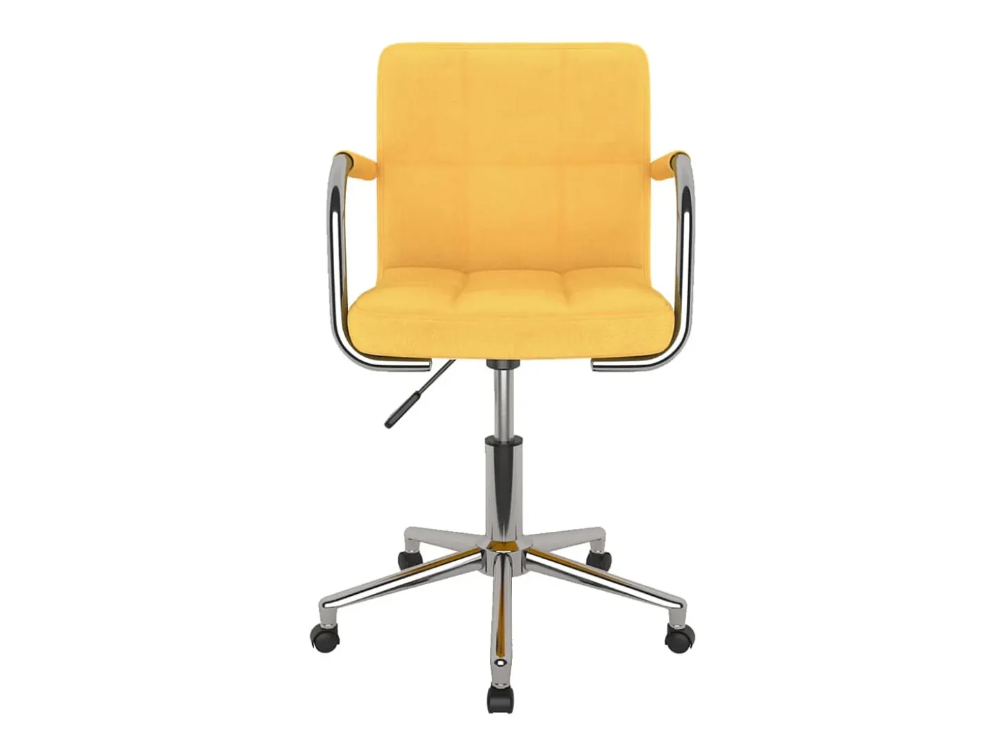 Silla de comedor giratoria de tela amarilla mostaza