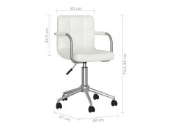 Silla de comedor giratoria cuero sintético blanco