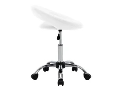 Silla de comedor giratoria cuero sintético blanco