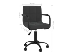 Silla de comedor giratoria de terciopelo negro