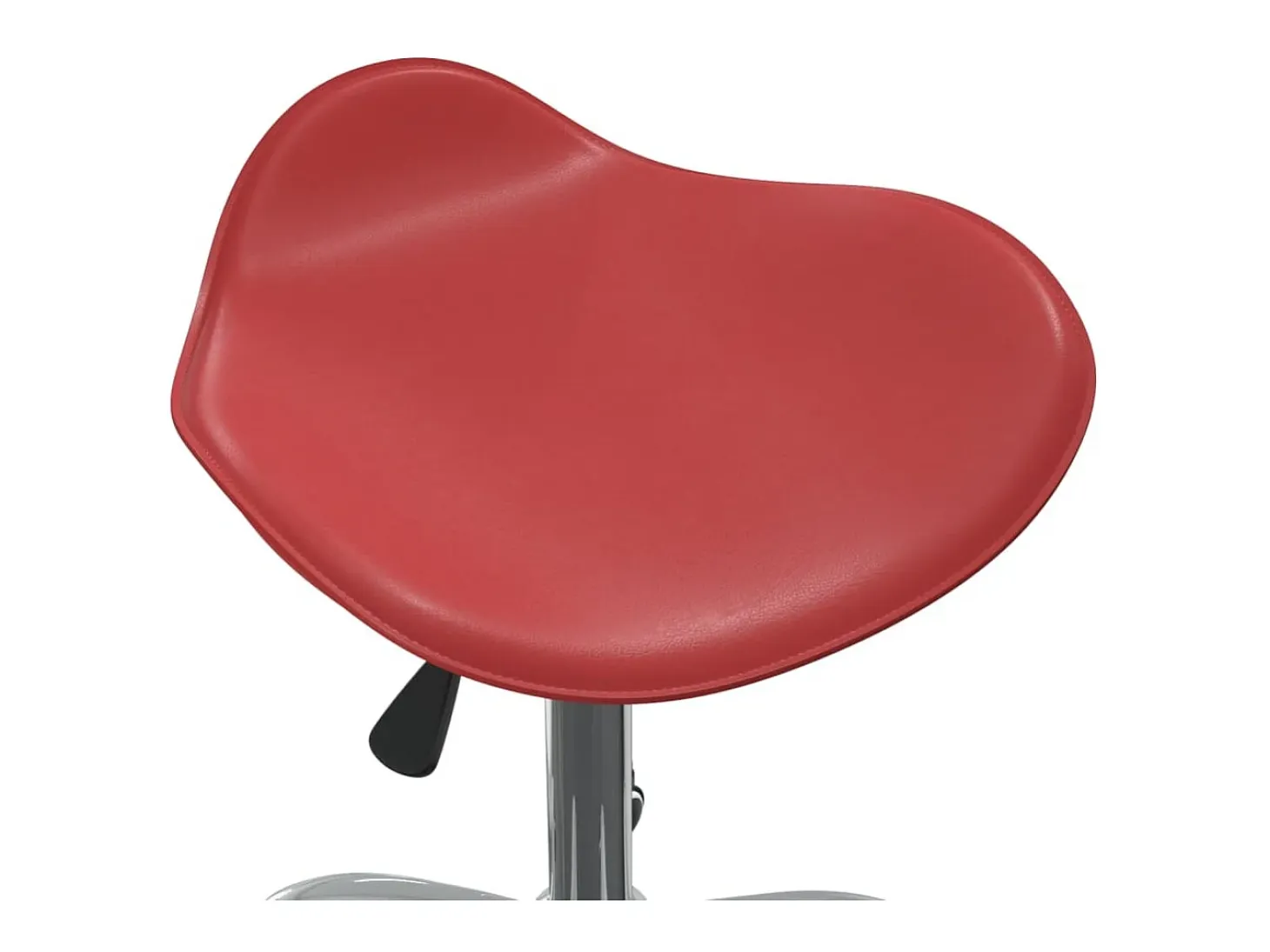 Silla de comedor giratoria de cuero sintético rojo vino tinto