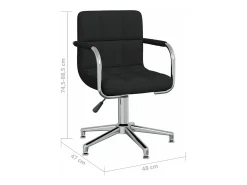 Silla de comedor giratoria tela negro