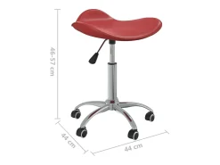 Silla de comedor giratoria de cuero sintético rojo vino tinto