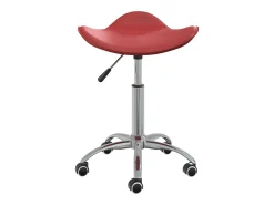 Silla de comedor giratoria de cuero sintético rojo vino tinto