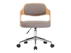 Silla de comedor giratoria de madera curvada y tela gris taupe