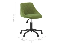 Silla de comedor giratoria de terciopelo verde claro