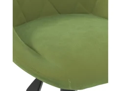 Silla de comedor giratoria de terciopelo verde claro