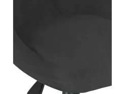Silla de comedor giratoria de terciopelo negro